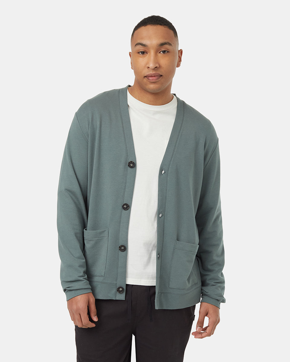Lightweight Soft Terry Button-Front Cardigan for Comfortable Days