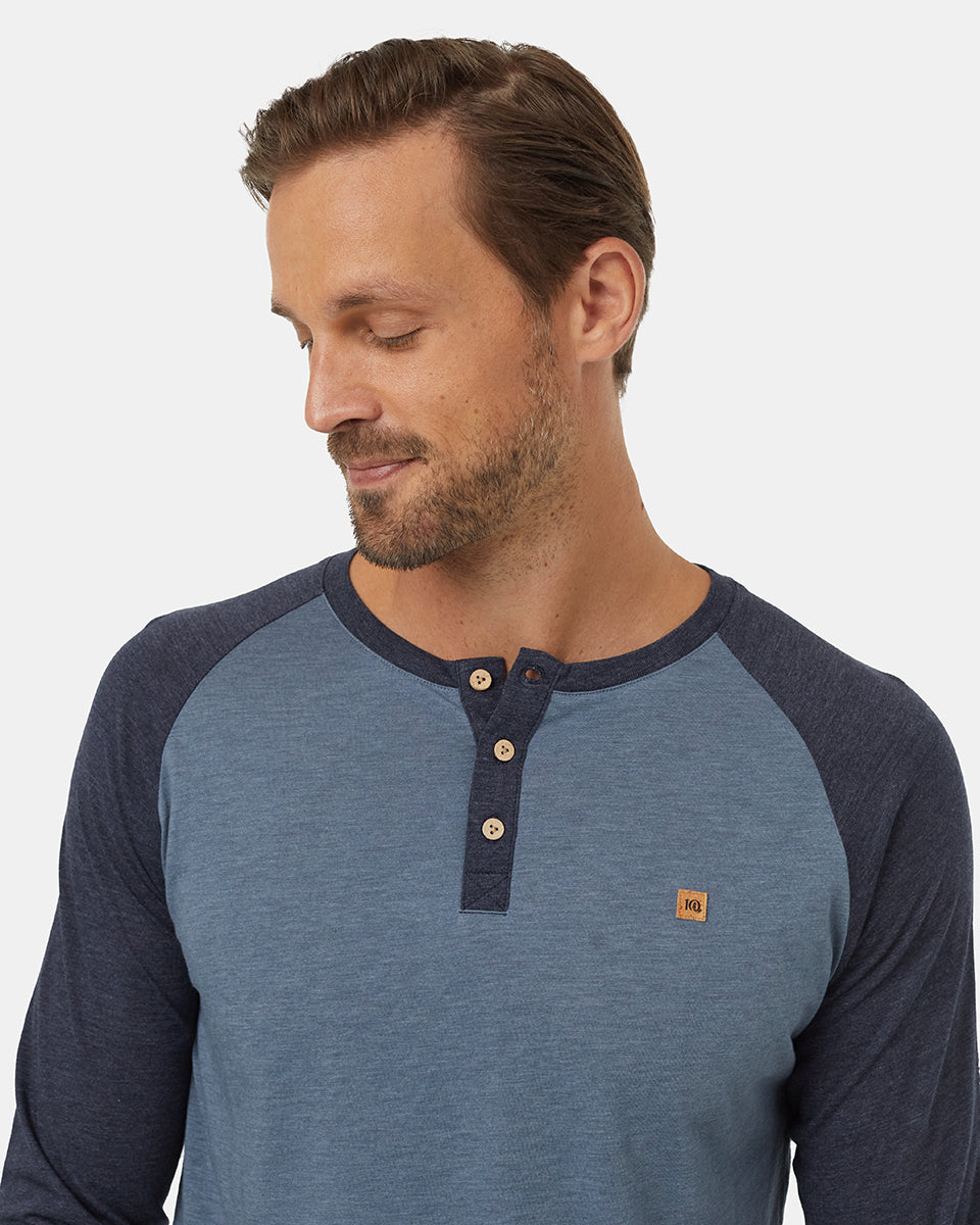 Baker Henley Men's Long Sleeve Classic Lightweight Button - Up Tee