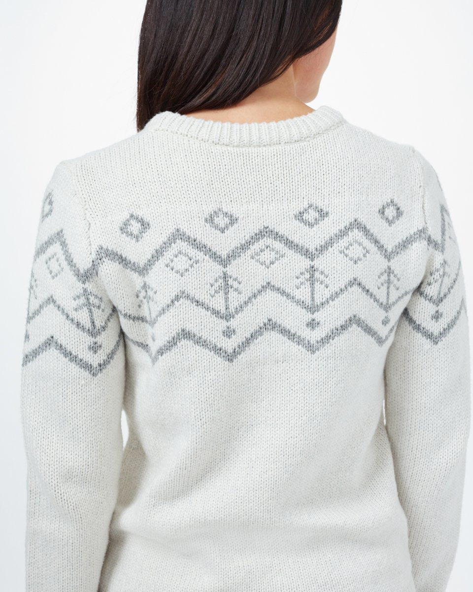 Eco - Friendly Highline Wool Intarsia Sweater with Organic Cotton Blend