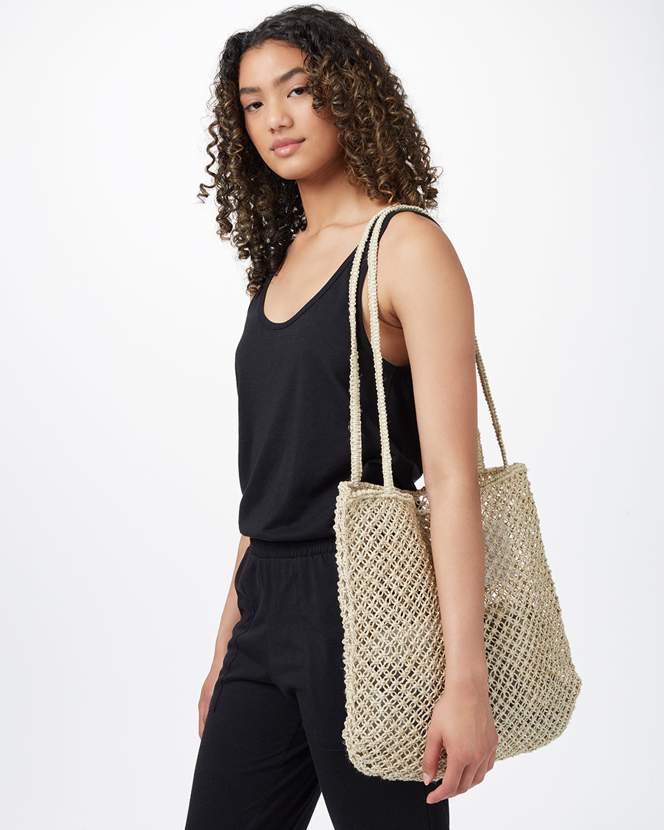 Handmade Macrame Crochet Tote for Reusable Grocery or All - Purpose Carry