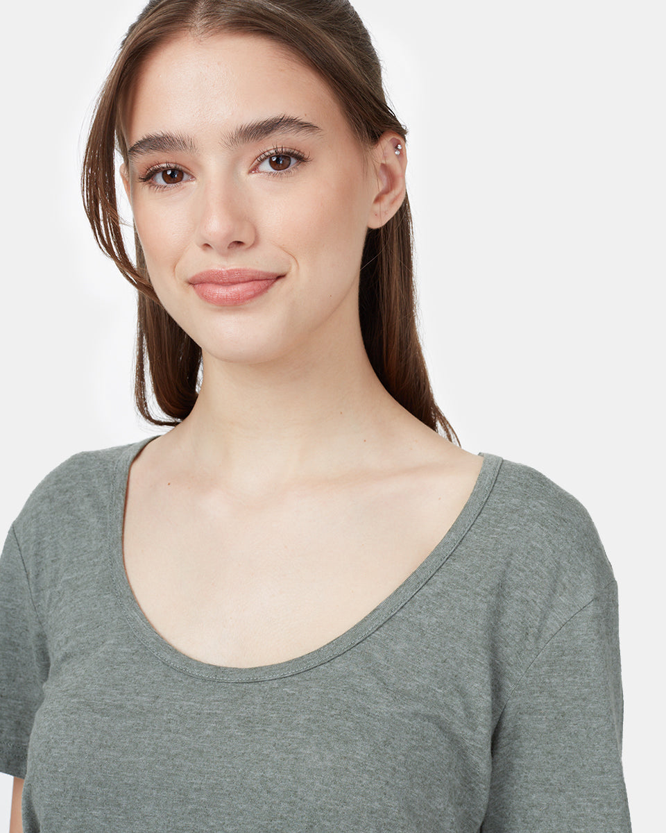 High - Quality Hemp Scoop Neck Comfort T - Shirt for Daily Wear