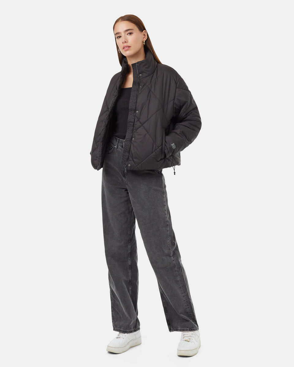 Short Cloud Shell Eco-Friendly Vegan Puffer Jacket for Warmth