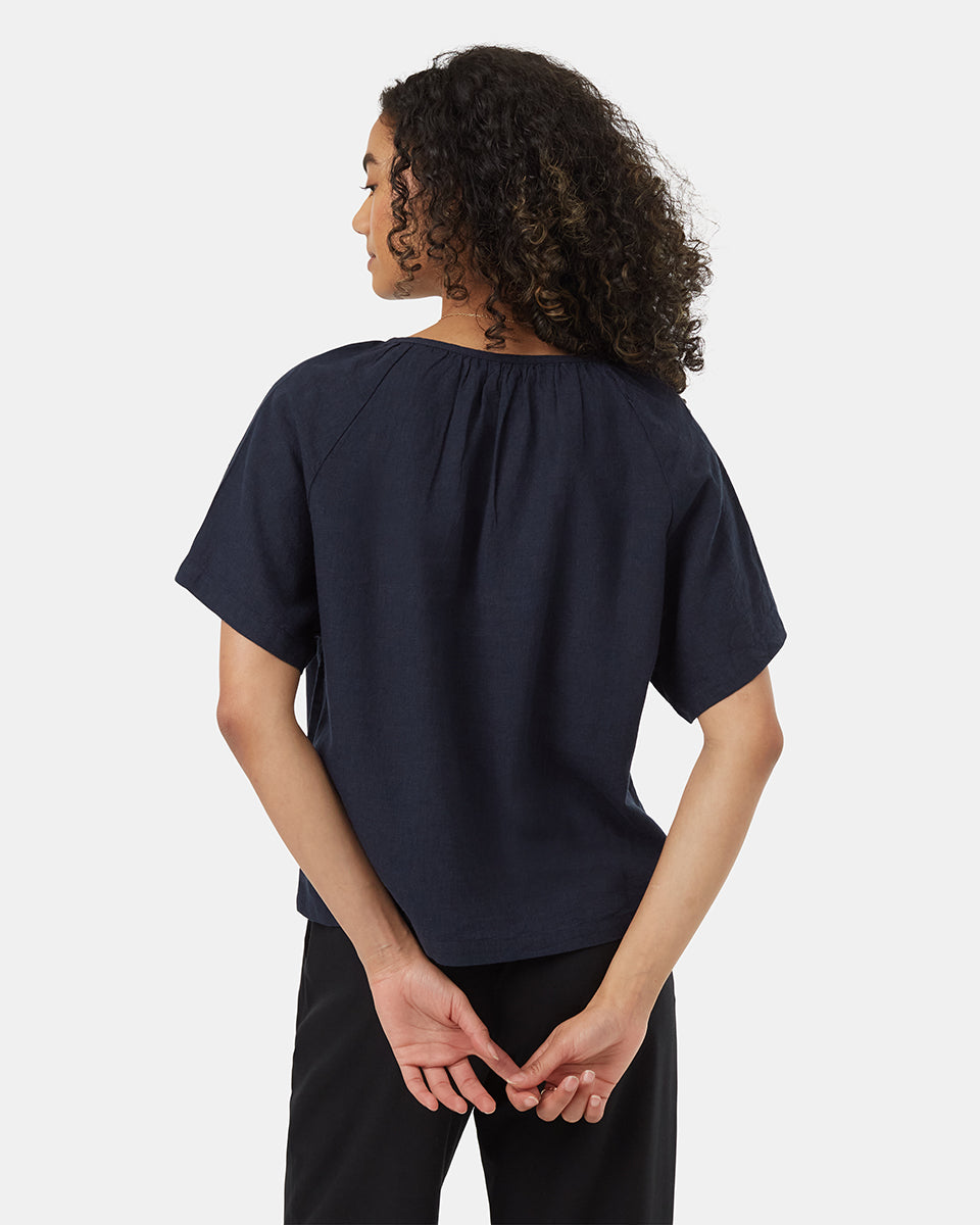 Summer-Friendly Breathable Hemp and Linen Popover Shirt