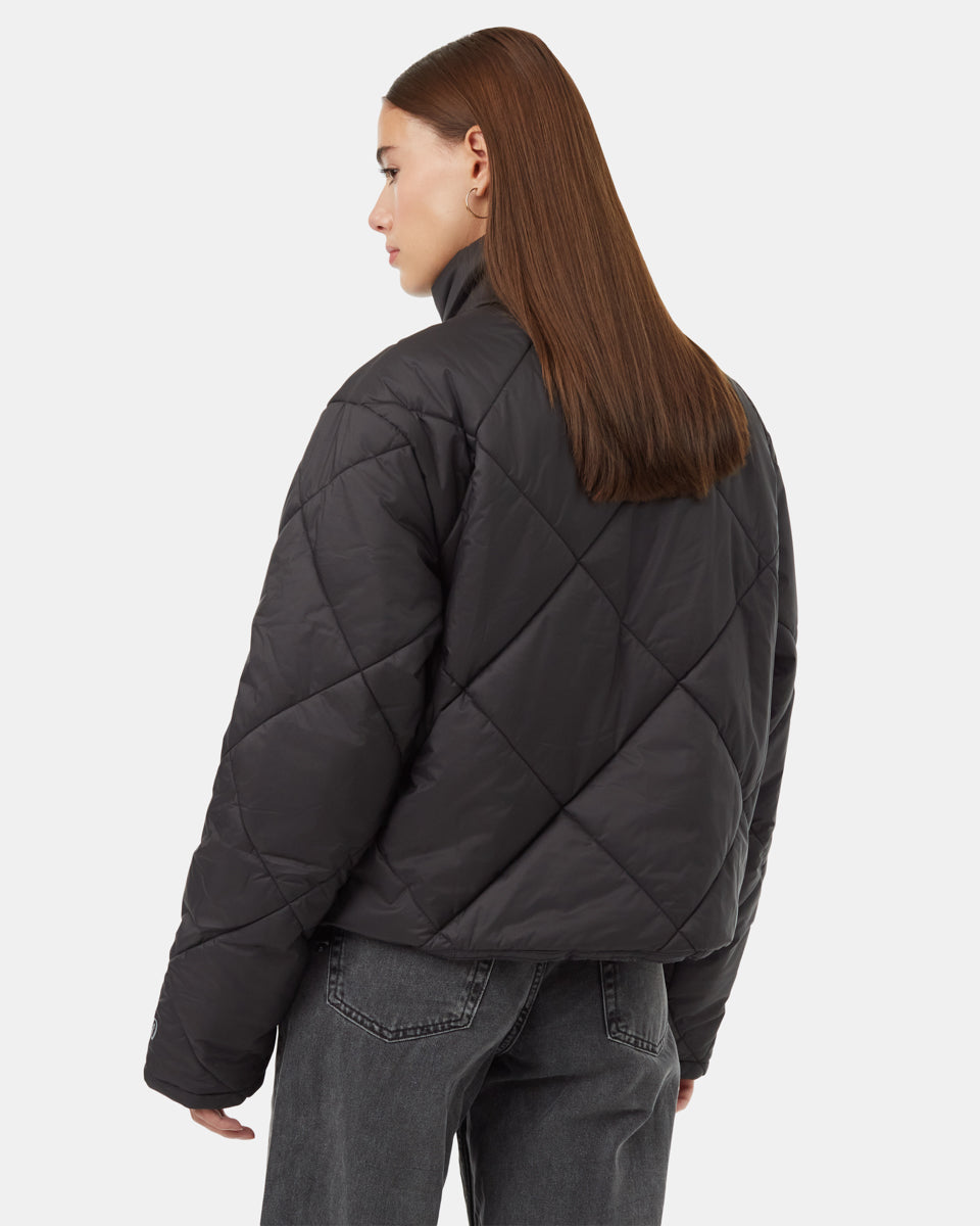 Short Cloud Shell Eco-Friendly Vegan Puffer Jacket for Warmth