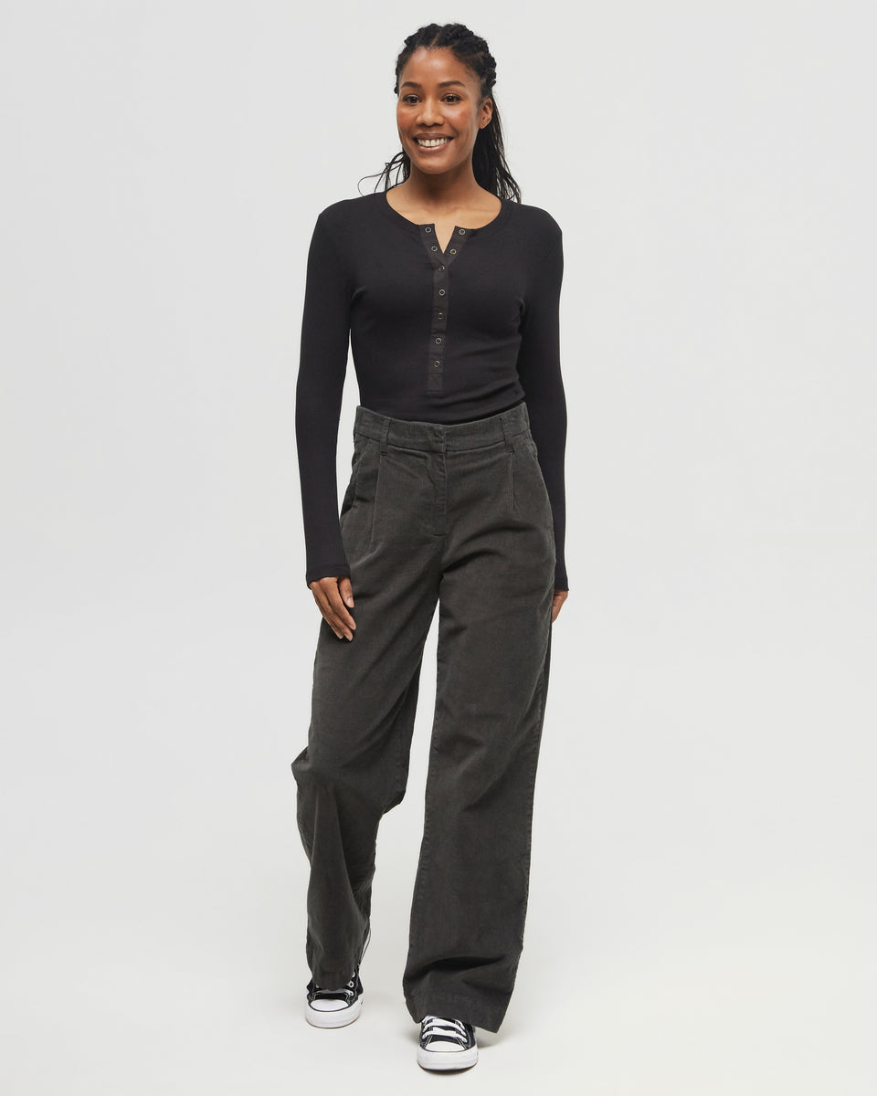 Eco-Friendly Stretchable Corduroy Straight-Leg Men's and Women's Trousers