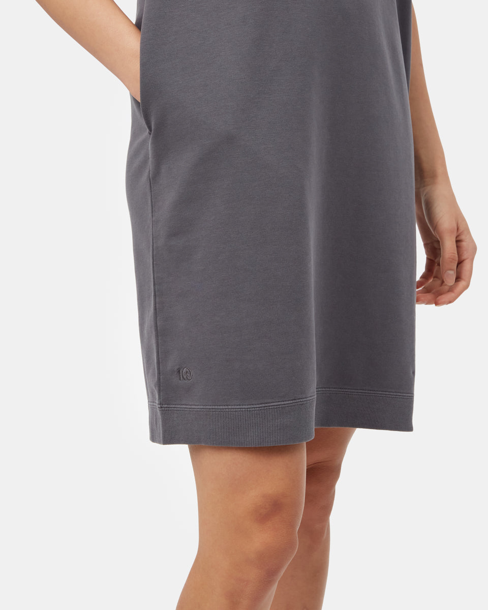 Stylish French Terry Short-Sleeved Knee-Length Spring Dress