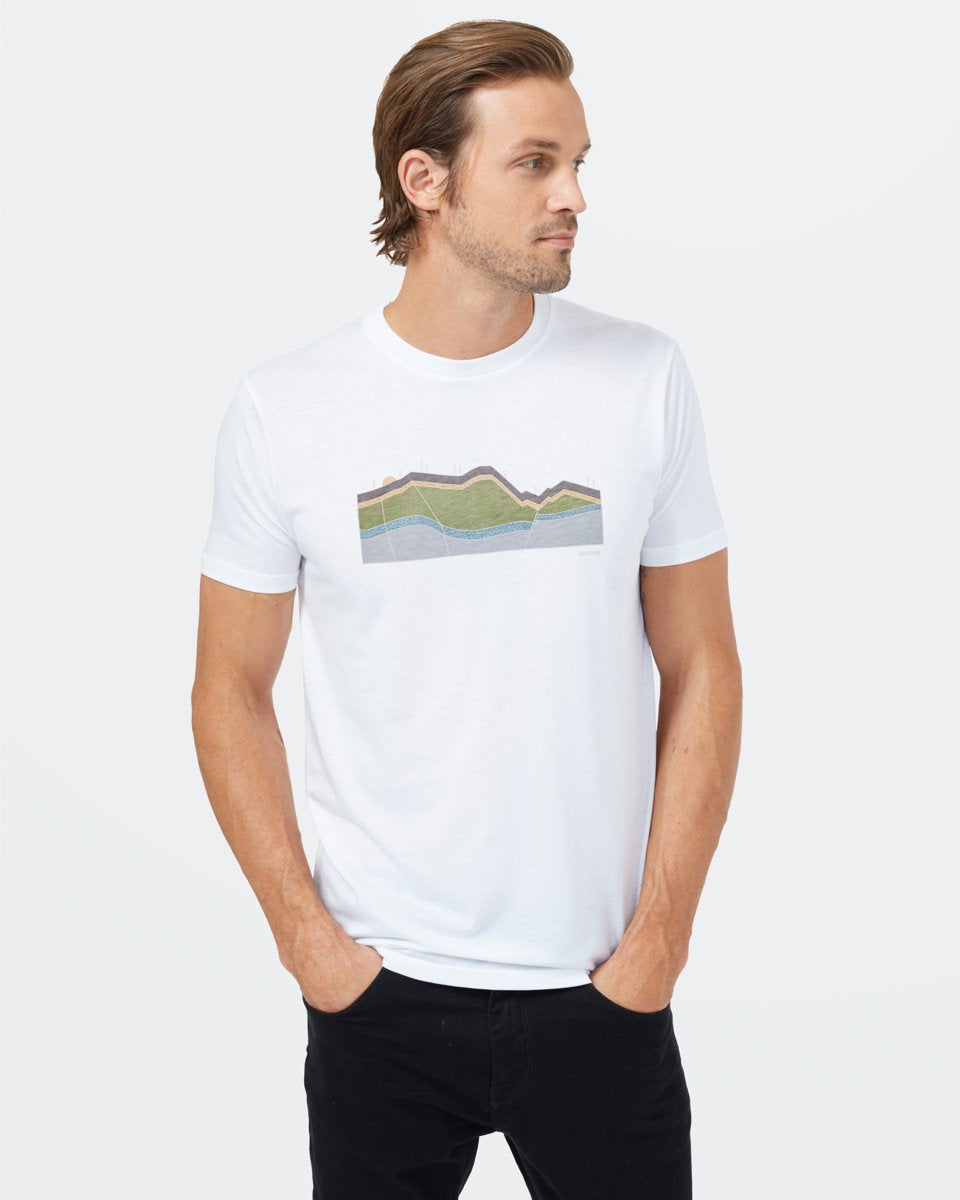 Eco-Friendly Planting Levels Organic Cotton Lyocell and Recycled Polyester T-Shirt
