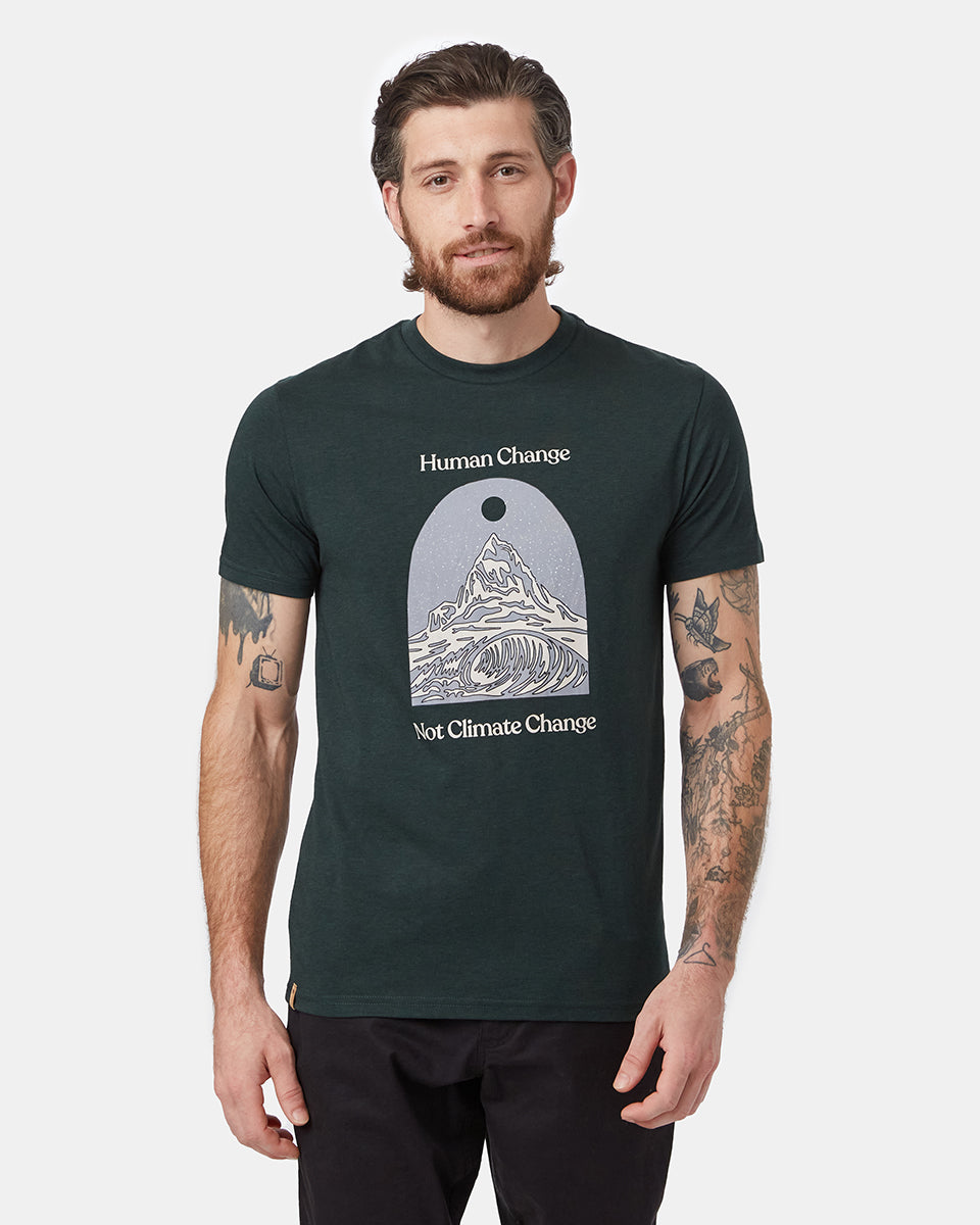 Sustainable Graphic Human Change T-Shirt for Climate Action