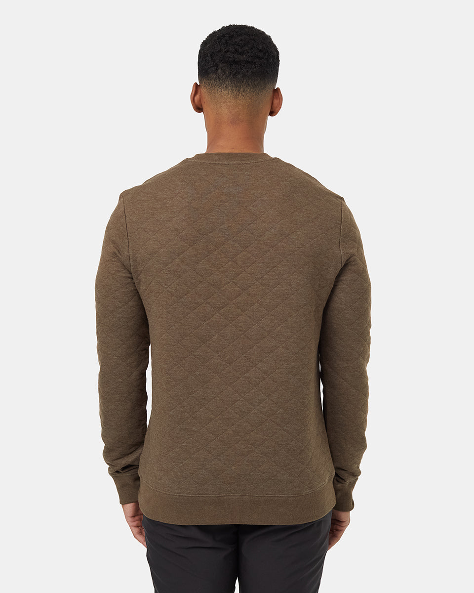 Classic Quilted Crew Neck Sweater for Winter
