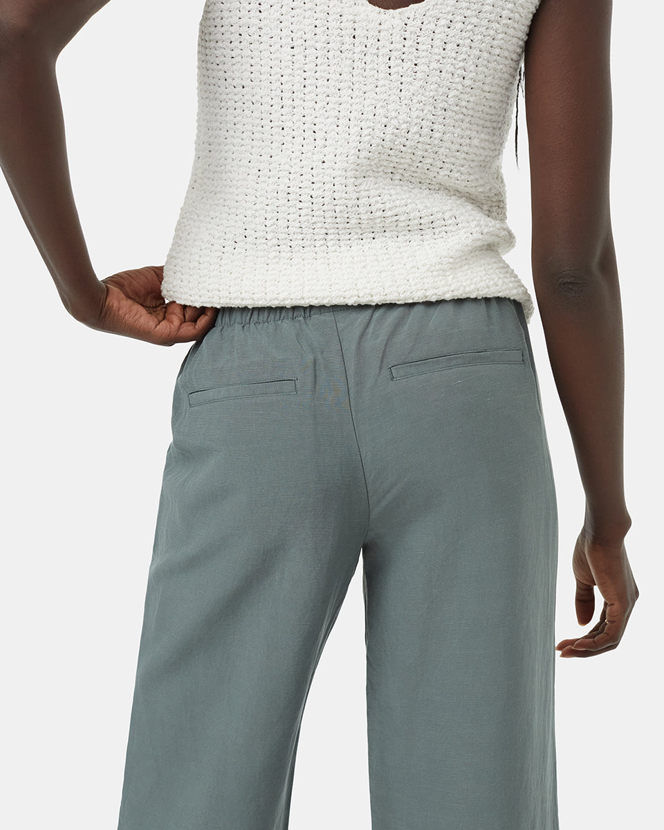 TreeLinen Comfortable Elastic - Waist Linen Billow Pants for Spring and Summer