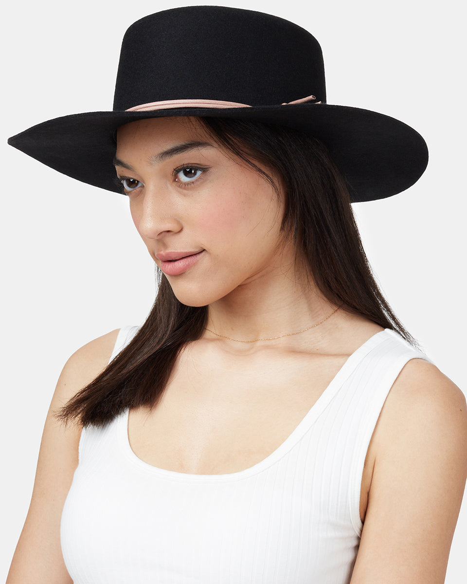 Sustainable 100% Recycled Wool Structured Harlow Boater Hat