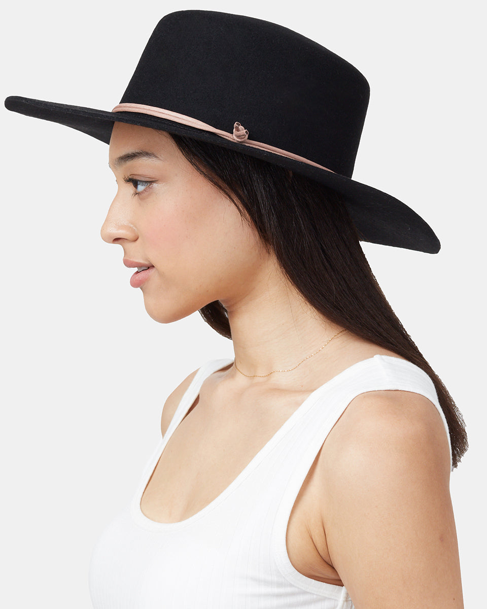 Sustainable 100% Recycled Wool Structured Harlow Boater Hat