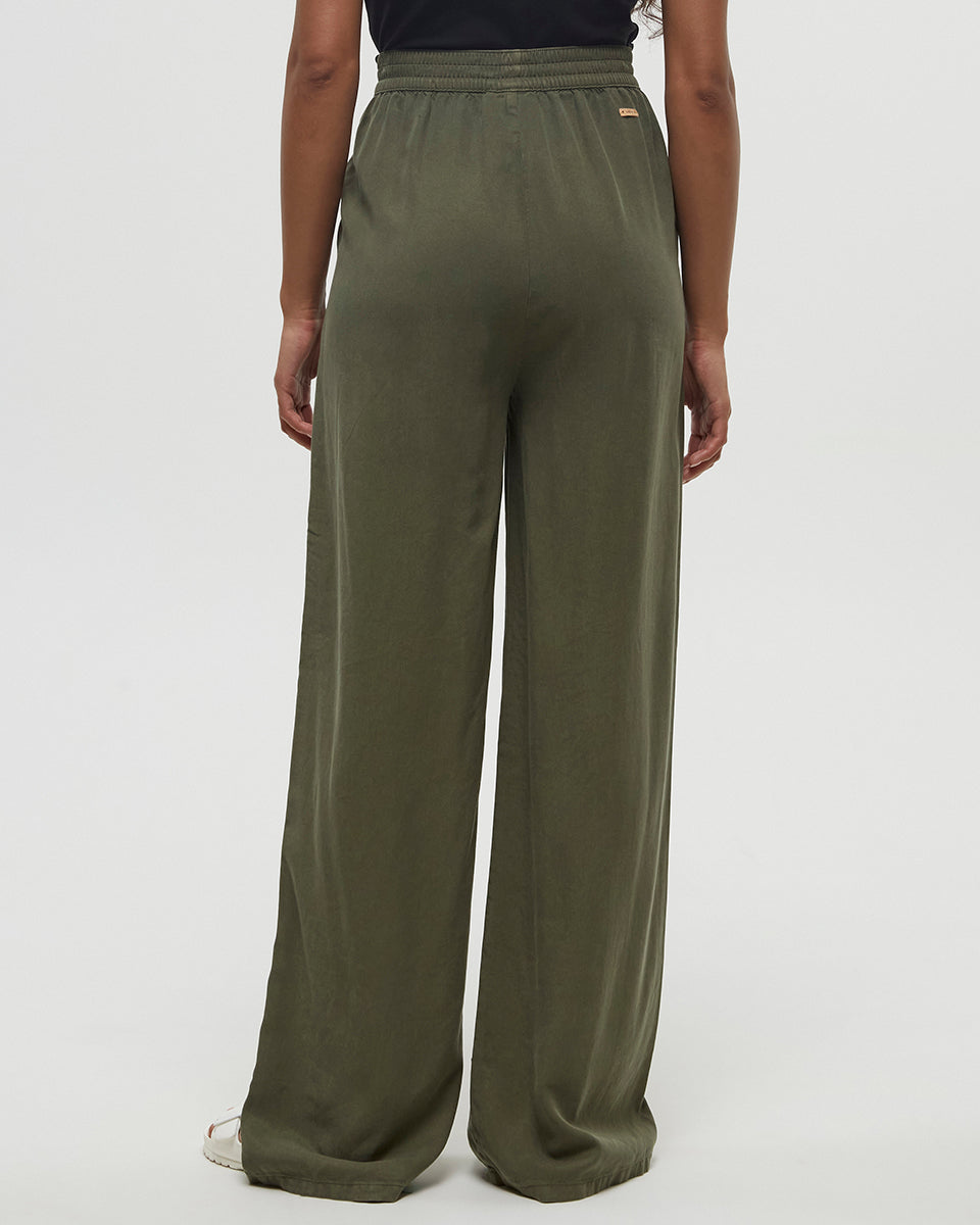 Kaslo Comfortable Wide-Leg Elastic Waistband Pants