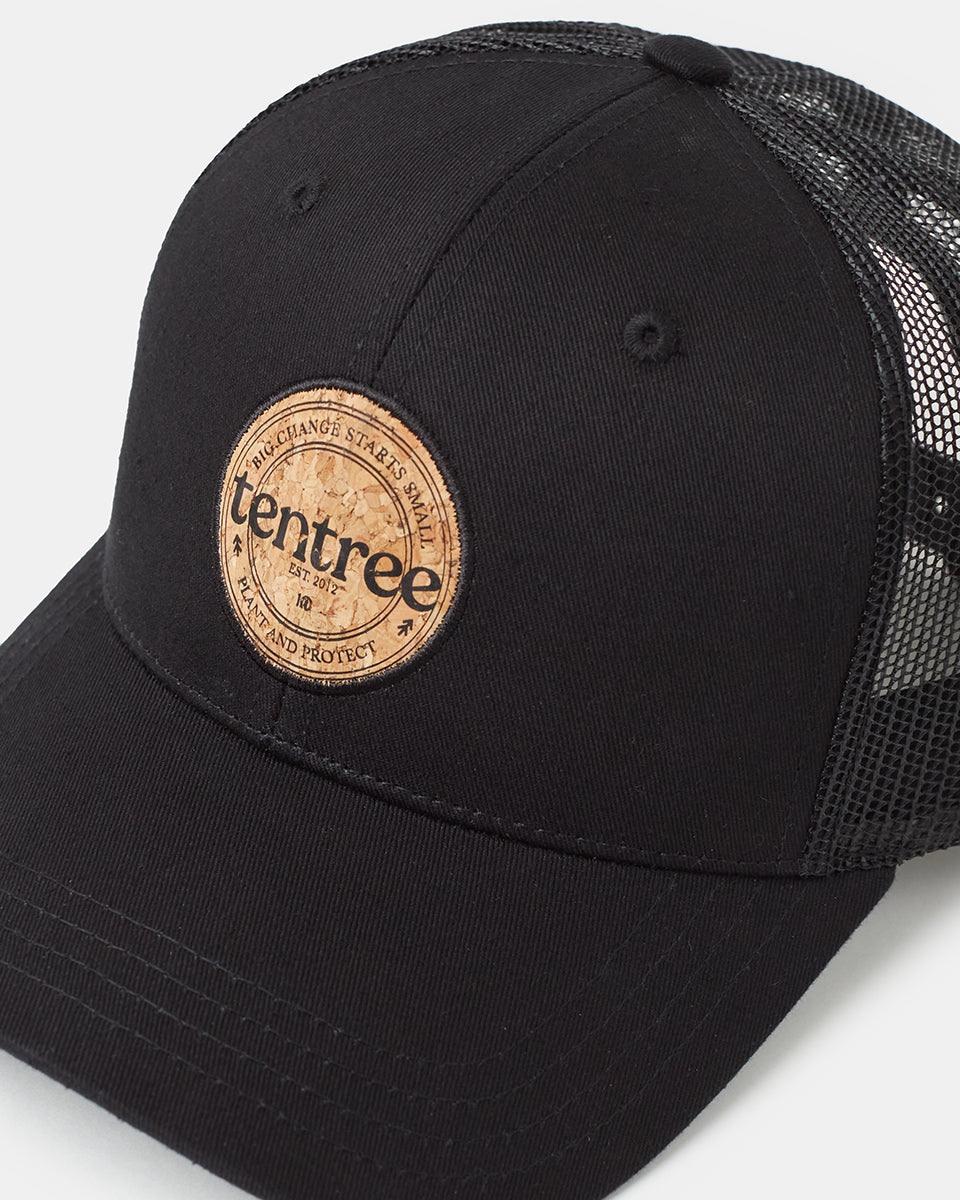 Breathable Organic Cotton Cork Patch Twill Elevated Trucker Hat