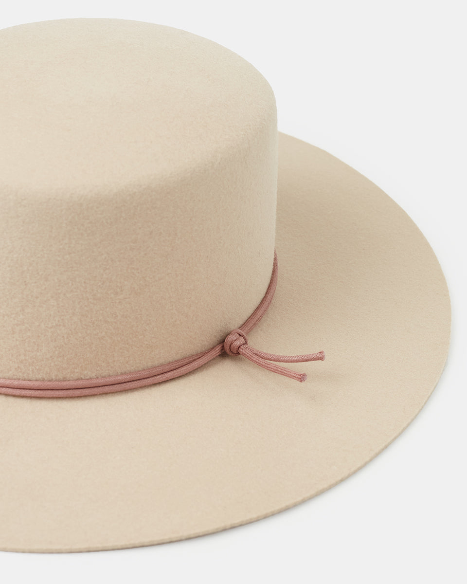 Sustainable 100% Recycled Wool Structured Harlow Boater Style Hat