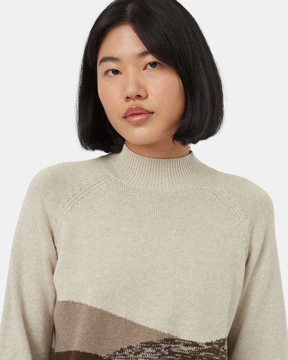 High - quality Highline Scenic Pattern Jacquard Knit Sweater