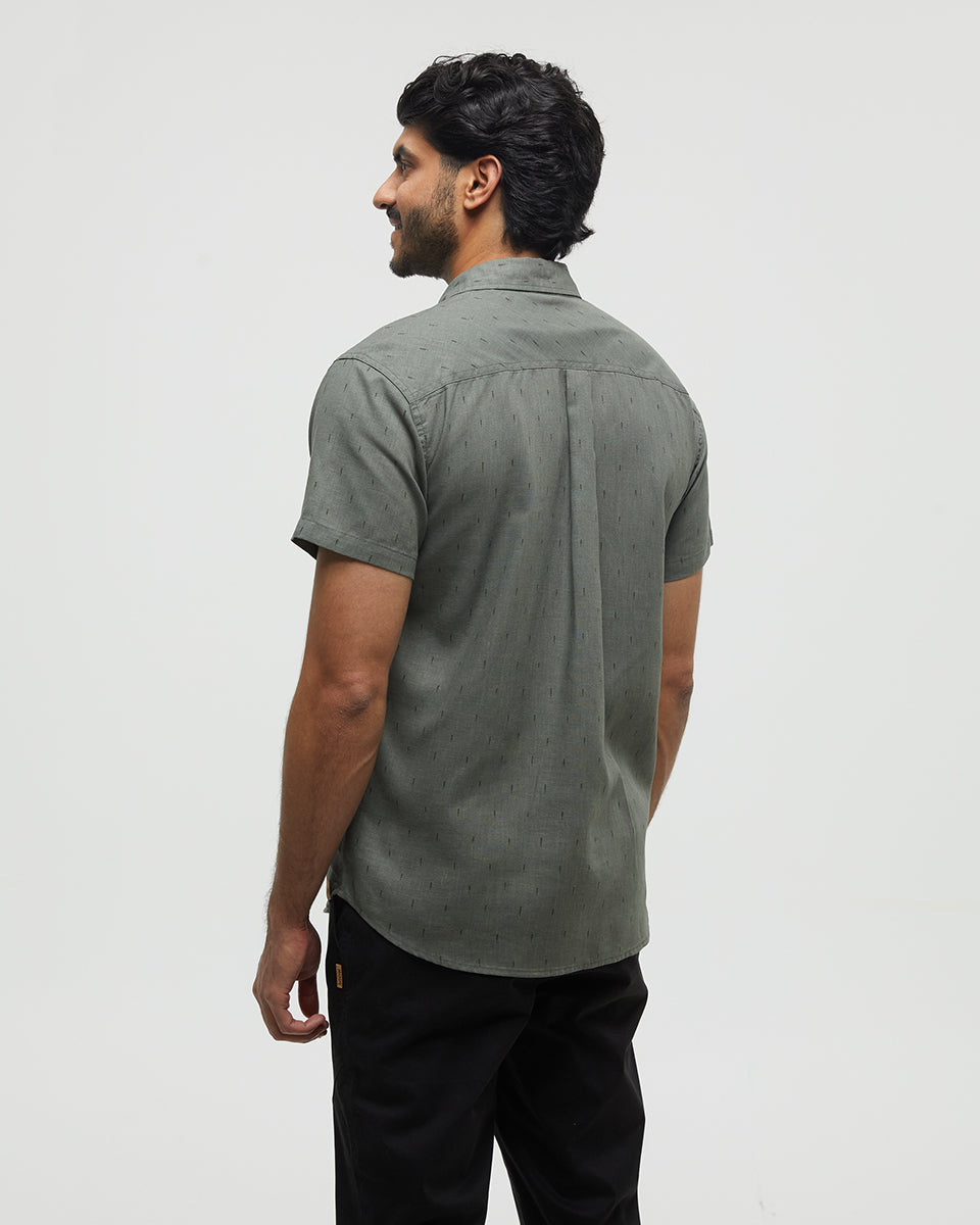Breathable and Durable Mancos All - Over Print Hemp & Recycled Polyester Shirt