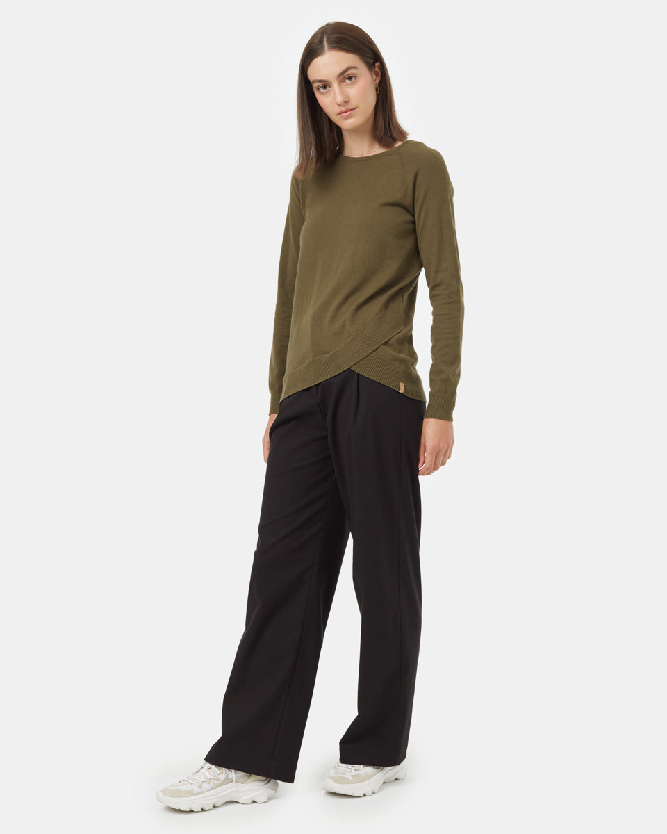 Eco - Friendly 100% Organic Cotton Asymmetrical Highline Acre Sweater