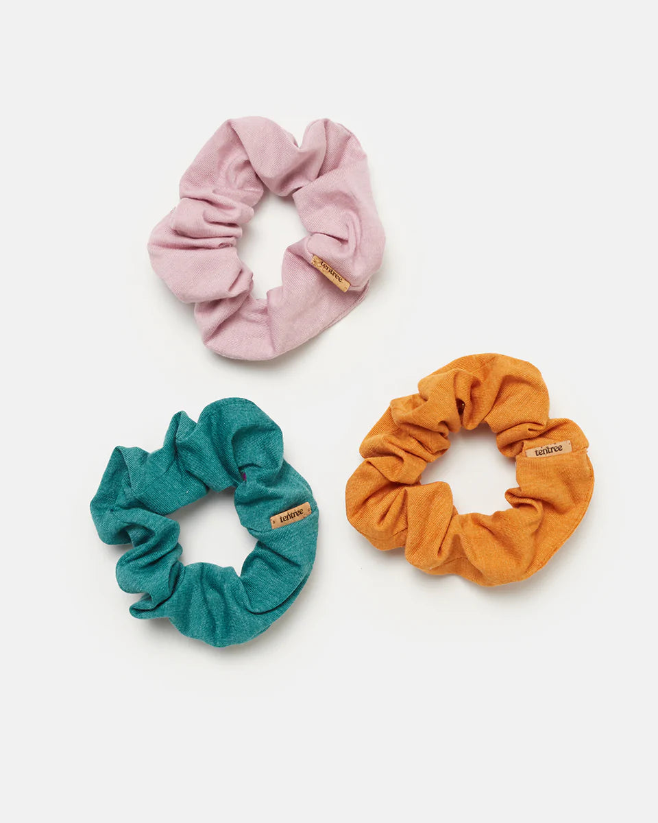 Eco-Friendly Upcycled TreeBlend Hair Scrunchies for Stylish Ponytails and Buns