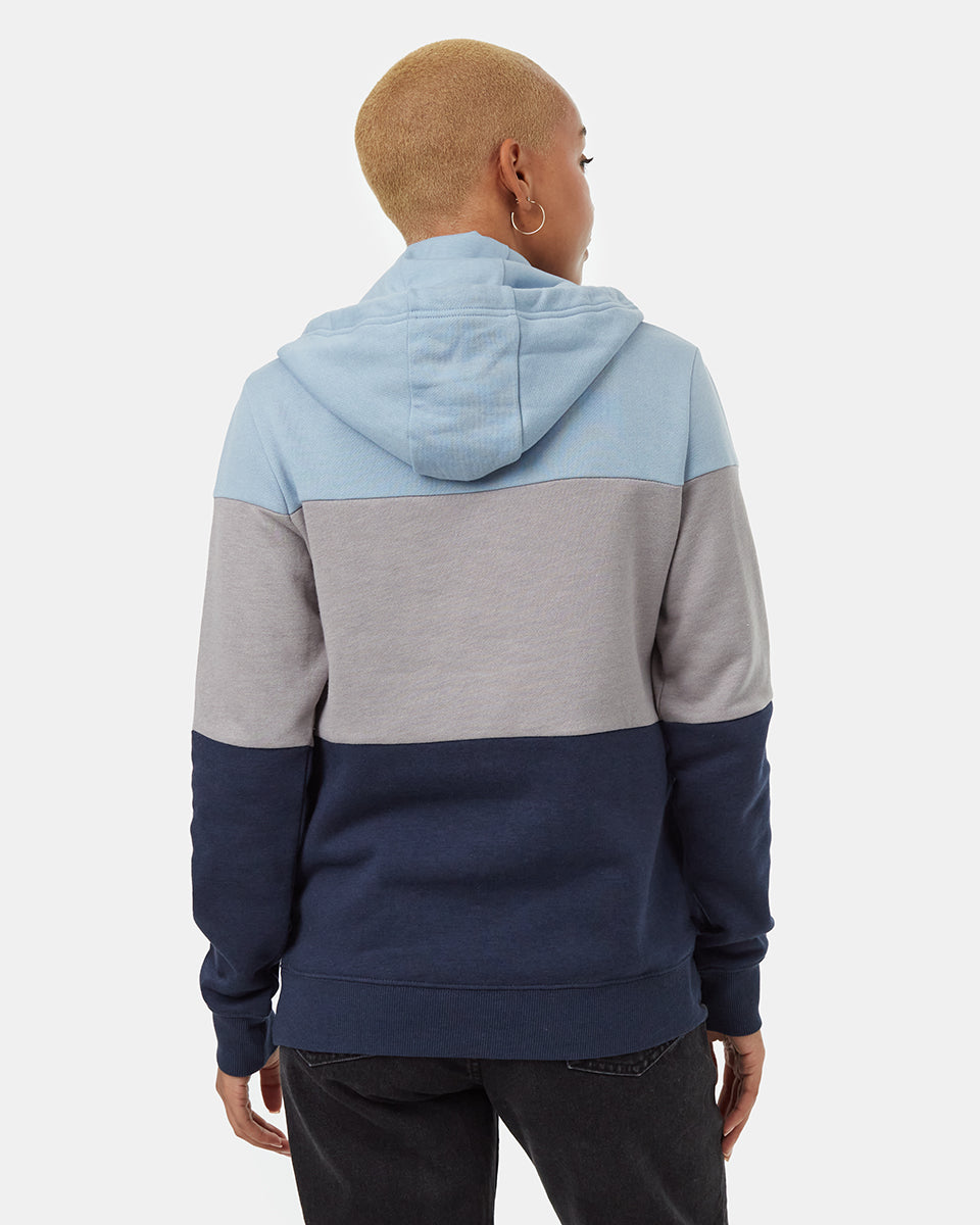 Relaxed-Fit Cowl Neck Blocked Banshee Style Hooded Sweatshirt