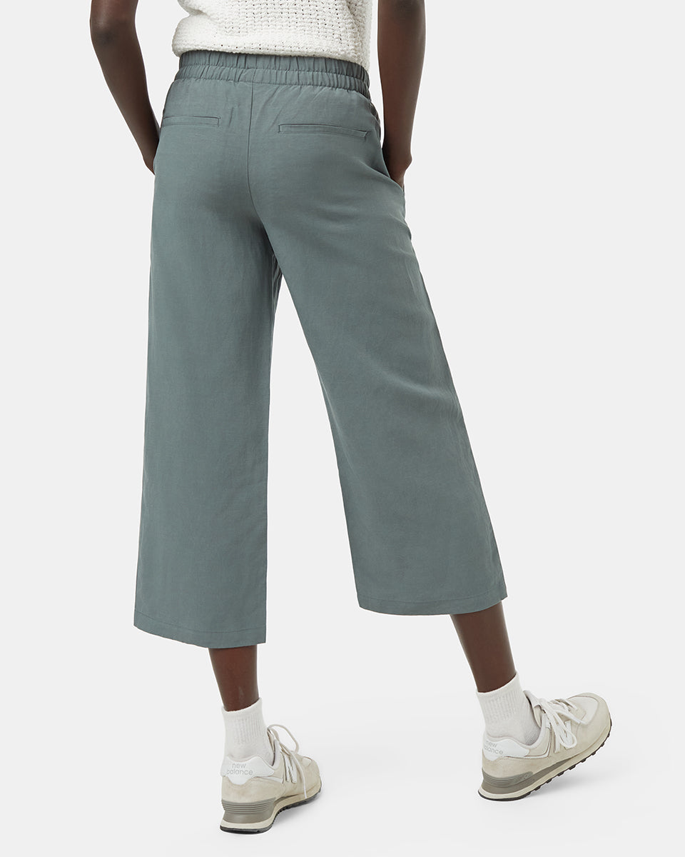 TreeLinen Comfortable Elastic - Waist Linen Billow Pants for Spring and Summer