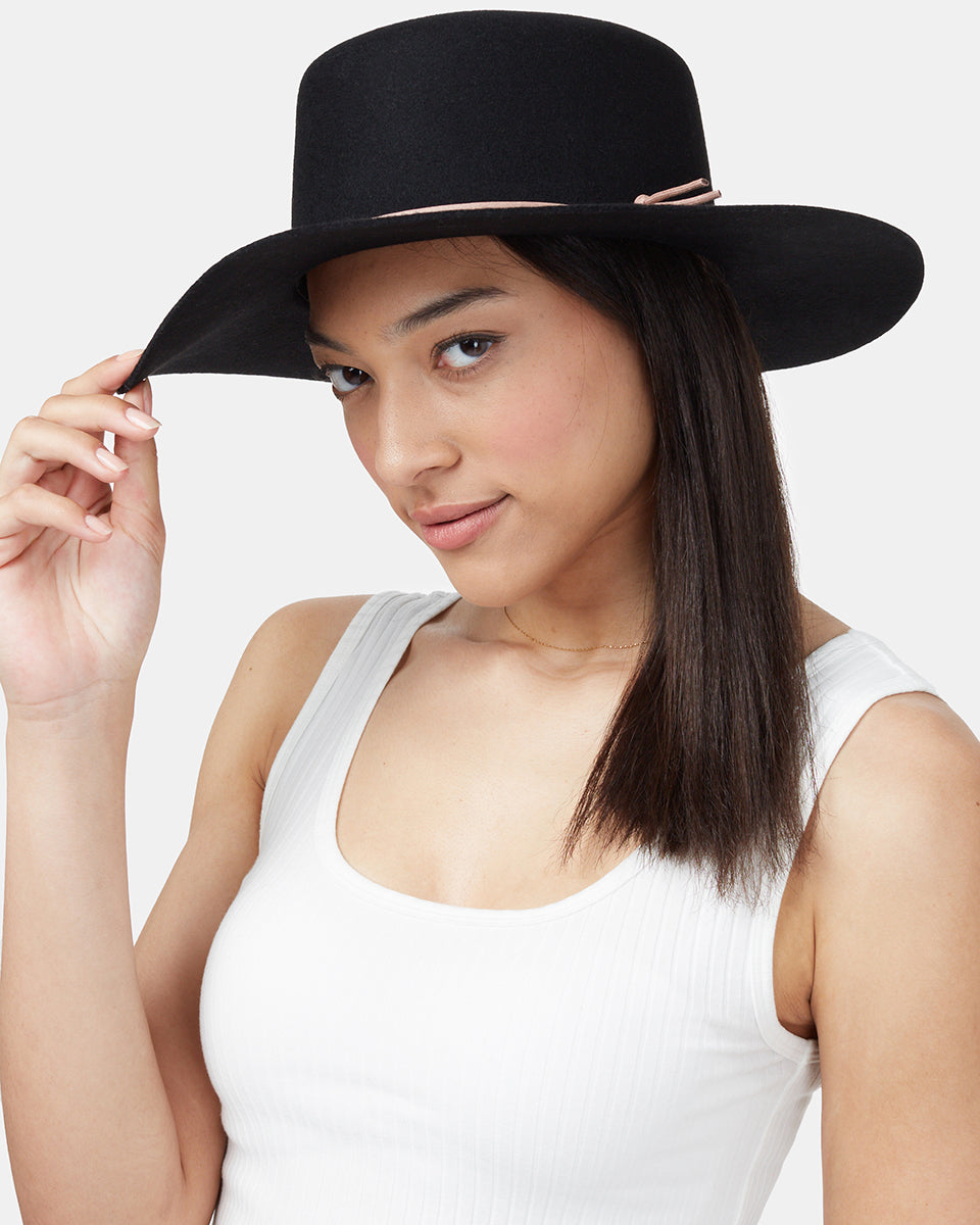 Sustainable 100% Recycled Wool Structured Harlow Boater Hat