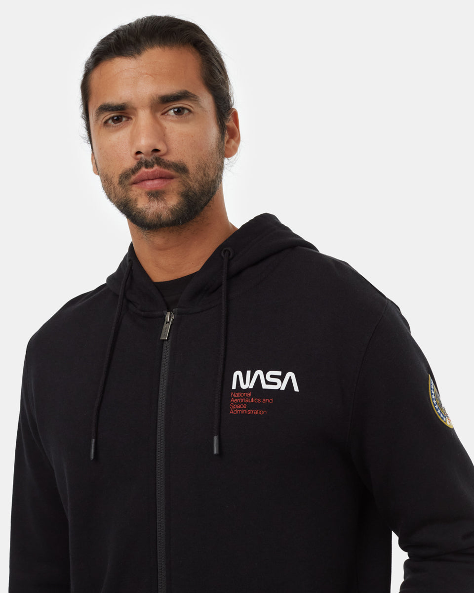 NASA-Inspired Shuttle Patch Zip-Up Hooded Sweatshirt