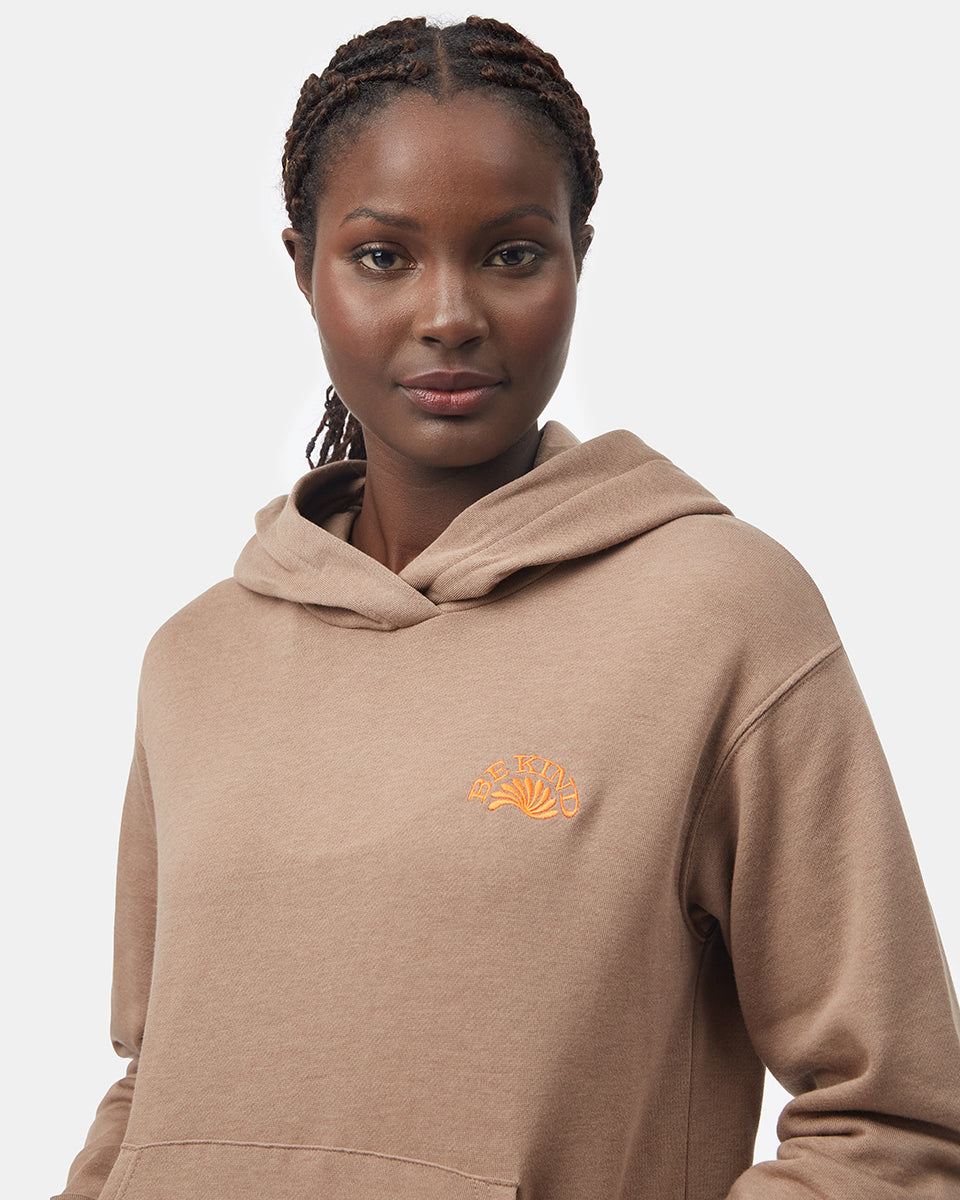 Be Kind Embroidered Graphic Hoodie for Sustainable Fashion