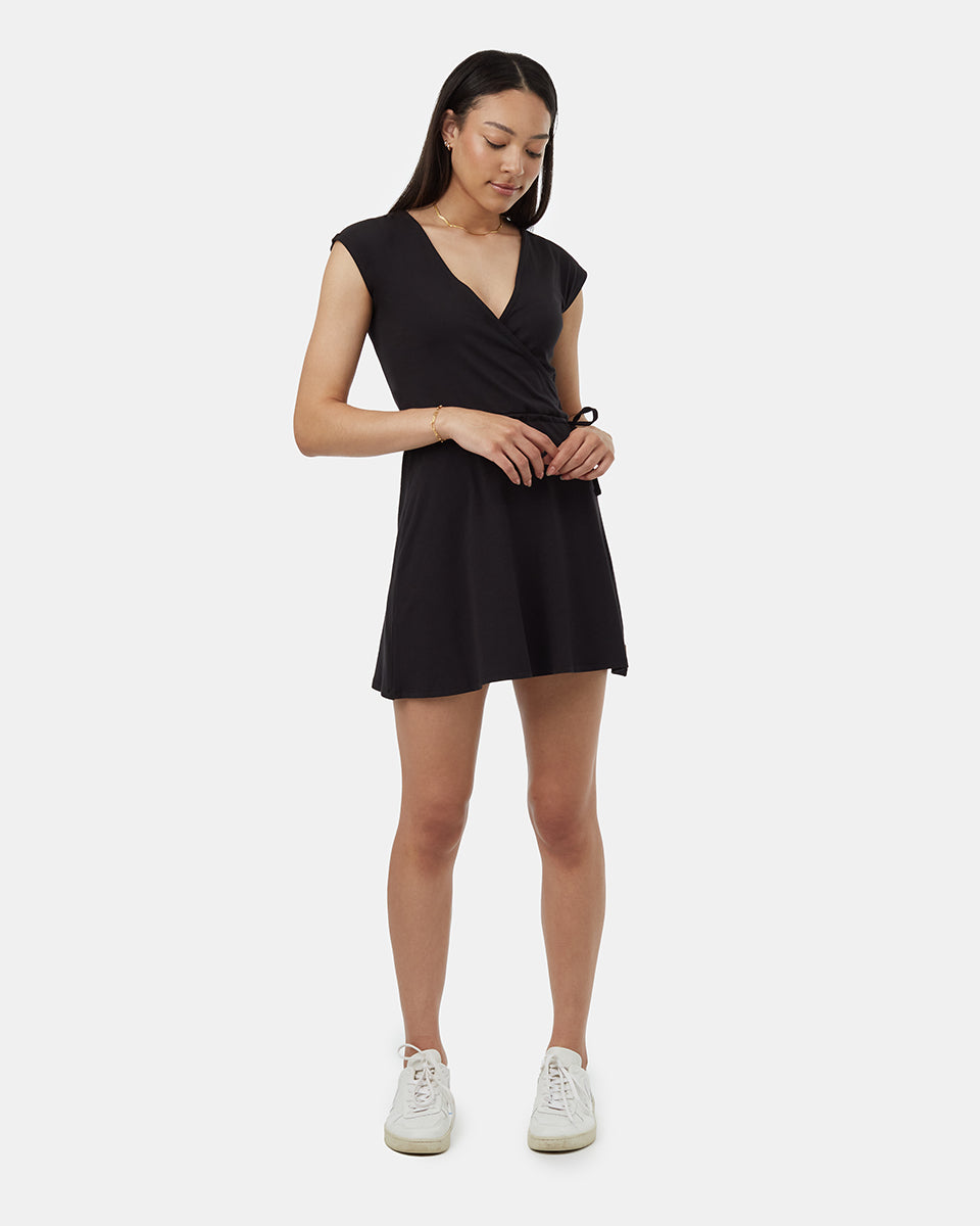 Ethically Made Flowy Knit Wrap Dress for Summer