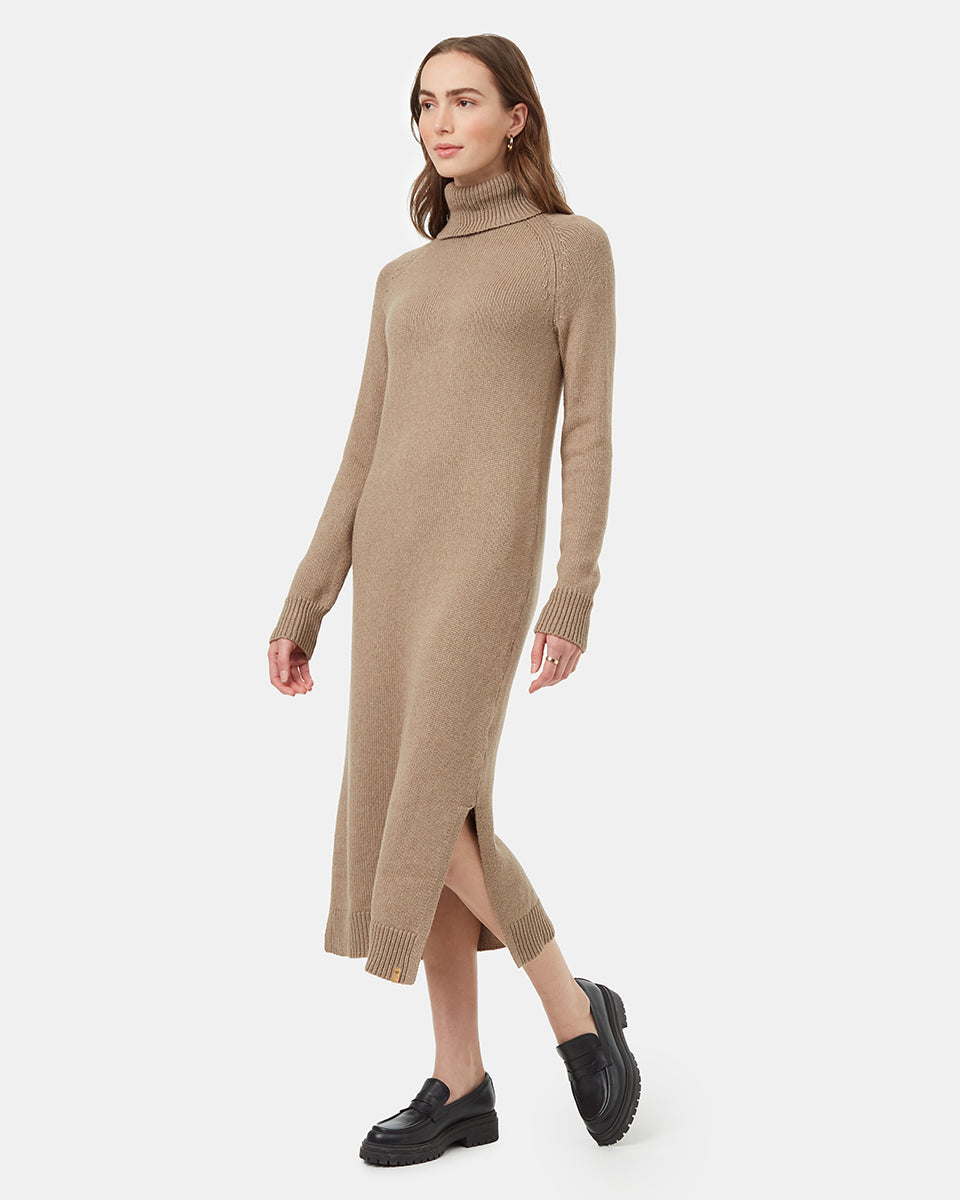 Elegant Highline Winter Turtleneck Maxi Dress for Women