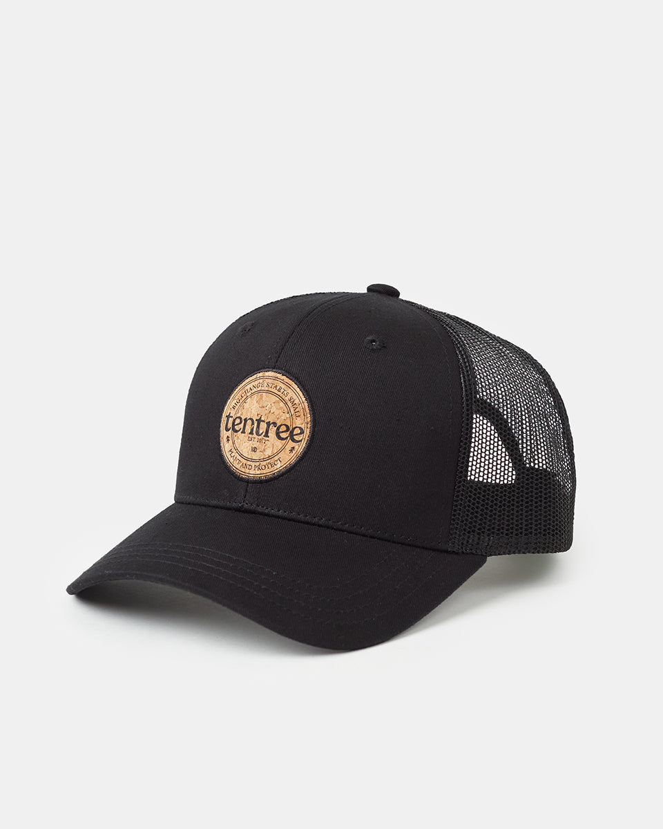 Breathable Organic Cotton Cork Patch Twill Elevated Trucker Hat