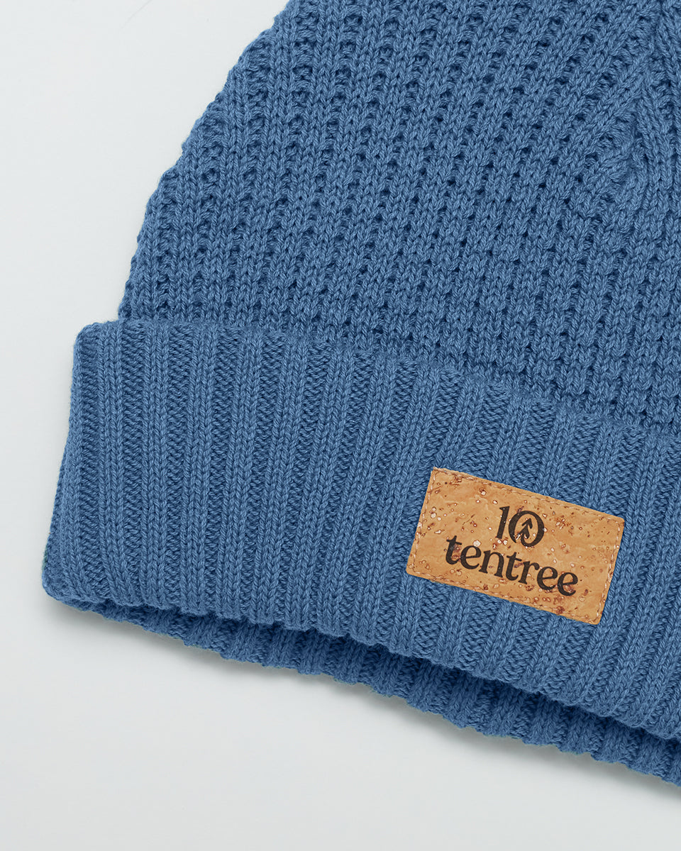 Breathable Organic Cotton Cork Patch Winter Beanie for Cold Weather