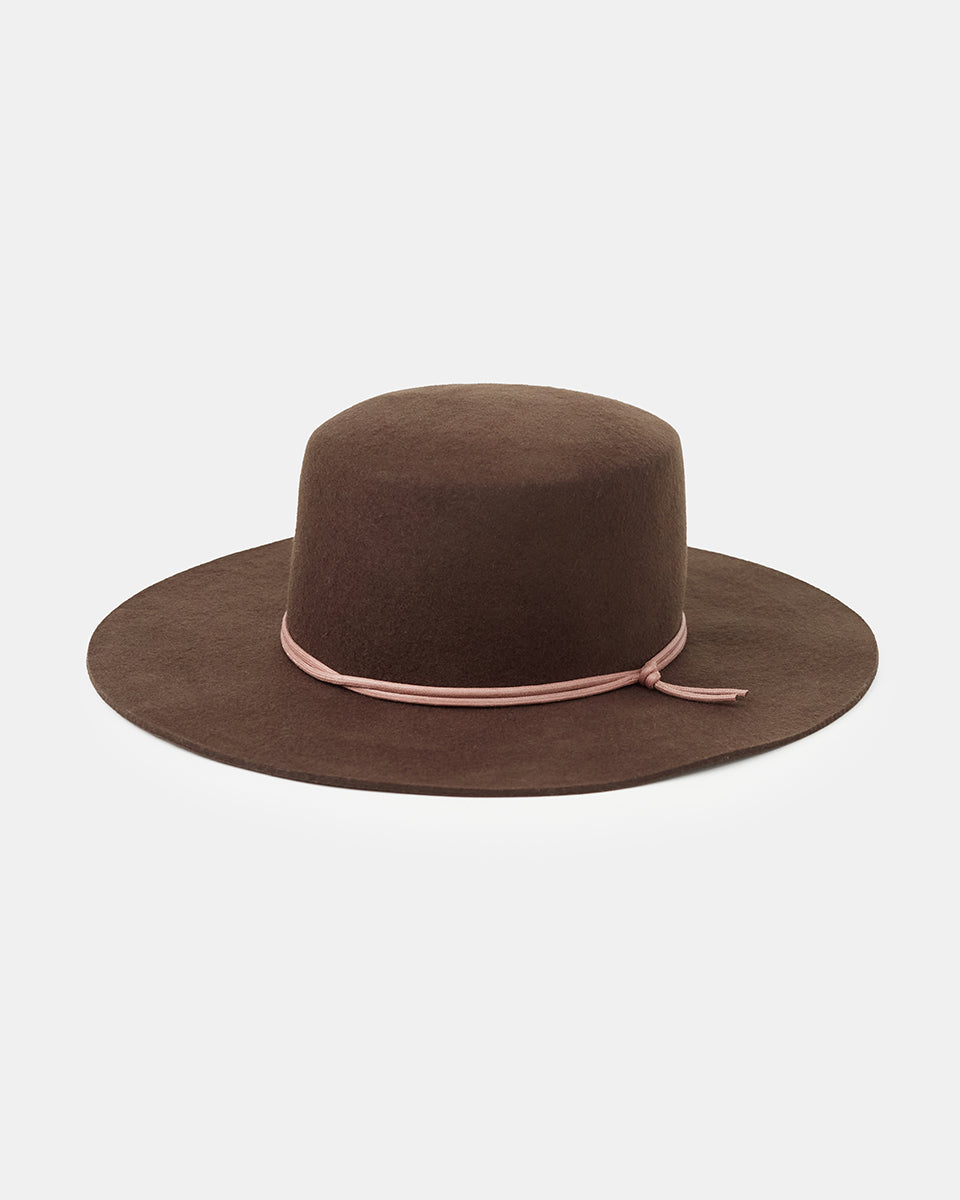 Sustainable Harlow Boater Style Recycled Wool Hat for Accessories