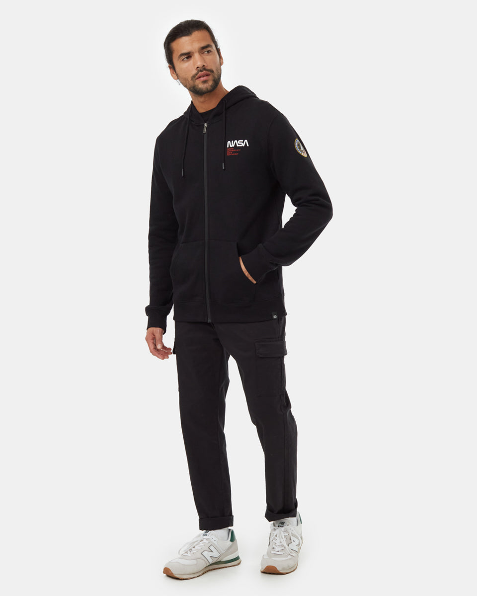 NASA-Inspired Shuttle Patch Zip-Up Hooded Sweatshirt