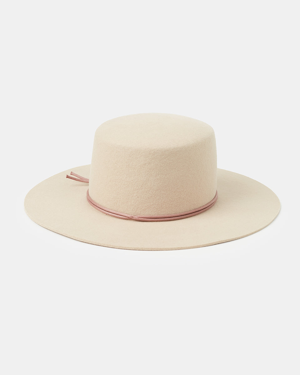 Sustainable 100% Recycled Wool Structured Harlow Boater Style Hat
